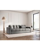 Yohan bank in lichtgrijze structuurstof voor 3 personen - 202x90x72 cm