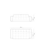 Yohan bank in lichtgrijze structuurstof voor 3 personen - 202x90x72 cm
