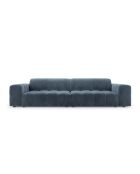 Luc Sofa aus Strukturstoff 4 Sitze dunkelblau - 244x99x77 cm