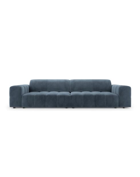 Luc Sofa aus Strukturstoff 4 Sitze dunkelblau - 244x99x77 cm