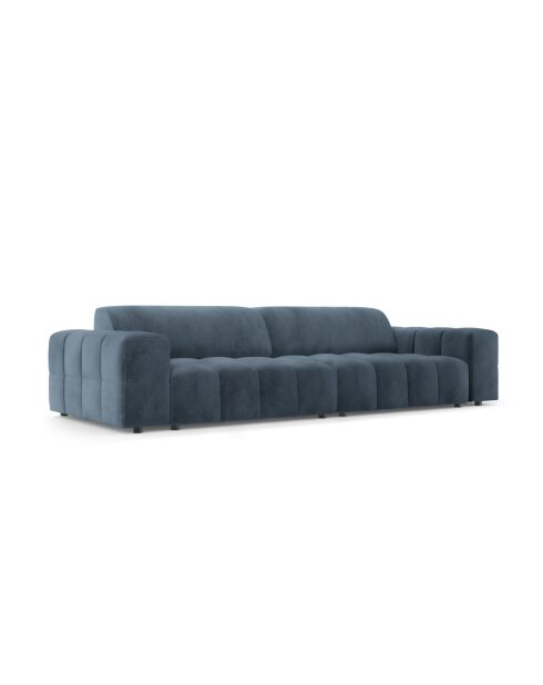 Luc Sofa aus Strukturstoff 4 Sitze dunkelblau - 244x99x77 cm