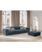 Luc Sofa aus Strukturstoff 4 Sitze dunkelblau - 244x99x77 cm