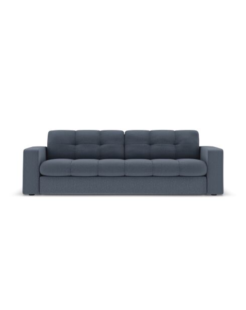 Yohan bank in structuurstof 3-zits donkerblauw - 202x90x72 cm