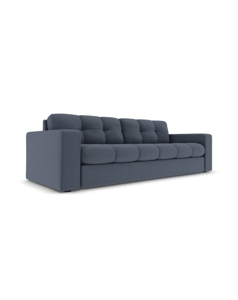 Yohan bank in structuurstof 3-zits donkerblauw - 202x90x72 cm