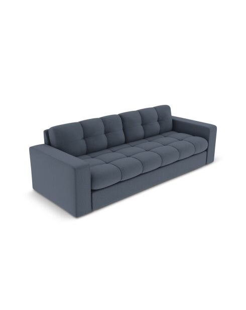 Yohan bank in structuurstof 3-zits donkerblauw - 202x90x72 cm