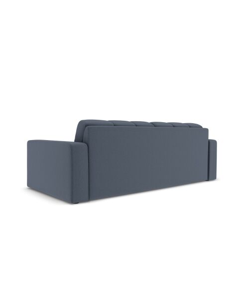 Yohan bank in structuurstof 3-zits donkerblauw - 202x90x72 cm