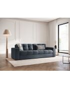 Yohan Sofa aus Strukturstoff 3-Sitzer dunkelblau - 202x90x72 cm