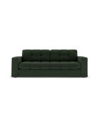 Canapé Yohan en tissu structurel 2 places vert foncé - 162x90x72 cm