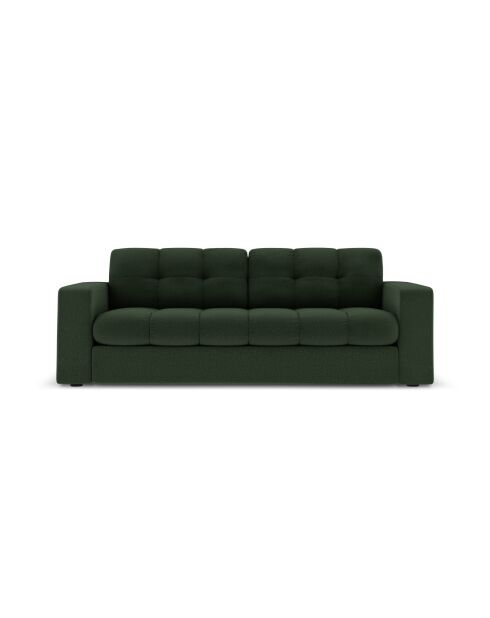 Canapé Yohan en tissu structurel 2 places vert foncé - 162x90x72 cm