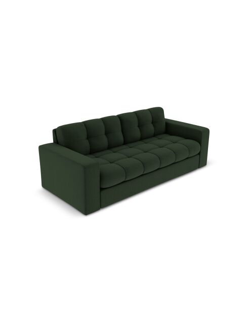 Canapé Yohan en tissu structurel 2 places vert foncé - 162x90x72 cm