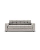 Canapé Yohan en tissu structurel 2 places gris clair - 162x90x72 cm