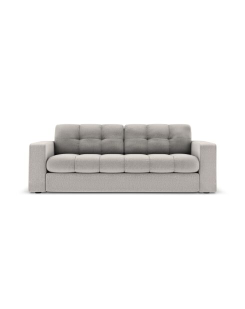 Canapé Yohan en tissu structurel 2 places gris clair - 162x90x72 cm