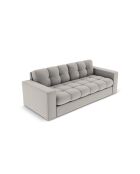Canapé Yohan en tissu structurel 2 places gris clair - 162x90x72 cm