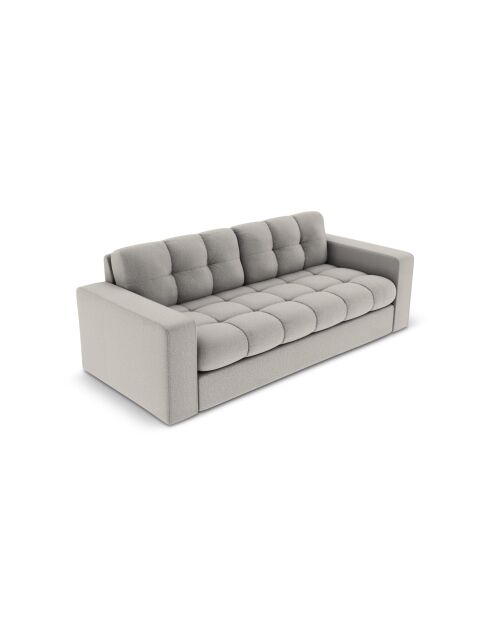 Canapé Yohan en tissu structurel 2 places gris clair - 162x90x72 cm