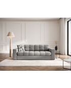Canapé Yohan en tissu structurel 2 places gris clair - 162x90x72 cm