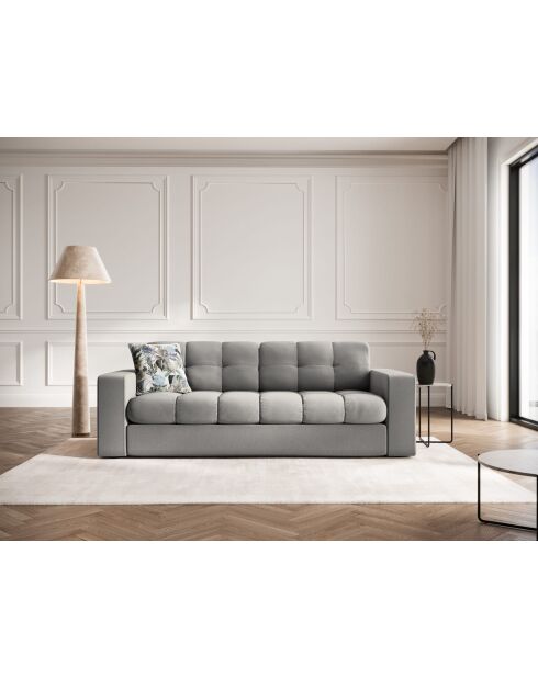 Canapé Yohan en tissu structurel 2 places gris clair - 162x90x72 cm