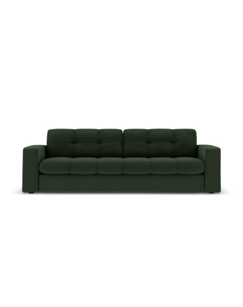 Yohan Sofa aus Strukturstoff 3-Sitzer dunkelgrün - 202x90x72 cm