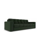 Yohan Sofa aus Strukturstoff 3-Sitzer dunkelgrün - 202x90x72 cm
