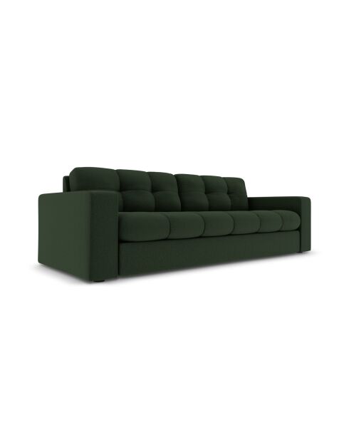 Yohan Sofa aus Strukturstoff 3-Sitzer dunkelgrün - 202x90x72 cm