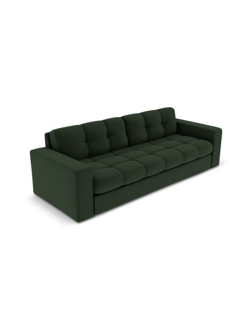 Yohan Sofa aus Strukturstoff 3-Sitzer dunkelgrün - 202x90x72 cm