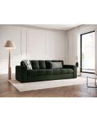 Yohan Sofa aus Strukturstoff 3-Sitzer dunkelgrün - 202x90x72 cm