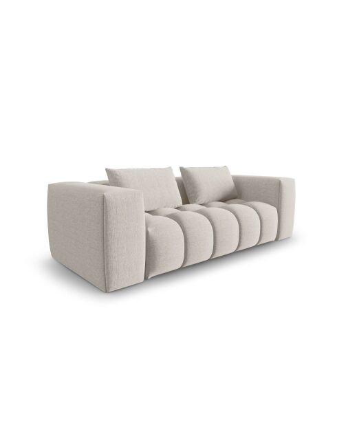 Modulares Sofa Lorella aus beigefarbenem 3-Sitzer-Strukturstoff - 200x85x70 cm