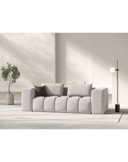 Modulares Sofa Lorella aus beigefarbenem 3-Sitzer-Strukturstoff - 200x85x70 cm