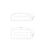 Modulaire bank Lorella in beige structuurstof voor 3 zitplaatsen - 200x85x70 cm