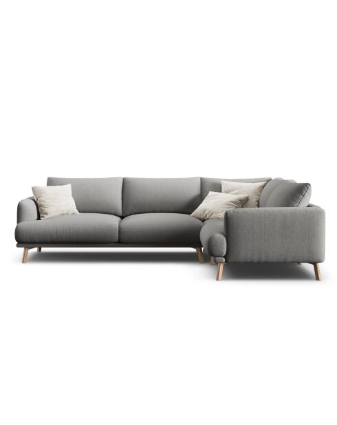 Margot rechter hoekbank in structuurstof 5-zits essenmix - 280x195x75 cm