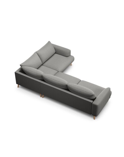Margot rechter hoekbank in structuurstof 5-zits essenmix - 280x195x75 cm