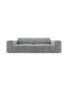 Luc bank in grijze structuurstof voor 3 personen - 204x99x77 cm
