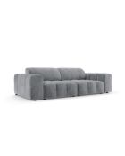 Luc bank in grijze structuurstof voor 3 personen - 204x99x77 cm