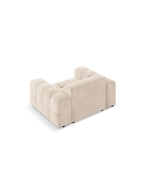 Fauteuil Luc en tissu structurel 1 place le sable - 124x99x77 cm