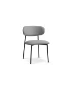 Ensemble de 2 chaises Nina en tissu structuré 1 place gris chaud - 55x52x78 cm