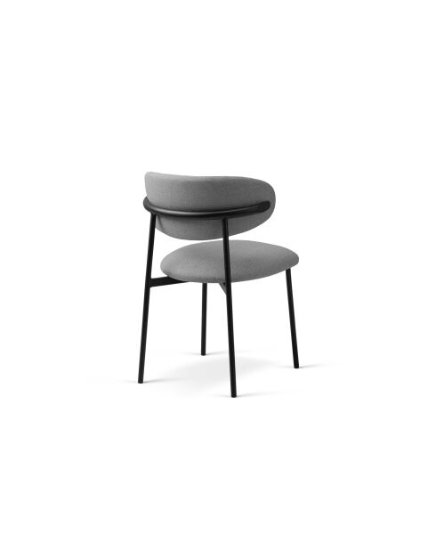 Ensemble de 2 chaises Nina en tissu structuré 1 place gris chaud - 55x52x78 cm