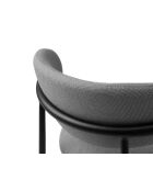 Ensemble de 2 chaises Nina en tissu structuré 1 place gris chaud - 55x52x78 cm