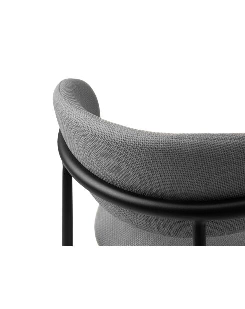 Ensemble de 2 chaises Nina en tissu structuré 1 place gris chaud - 55x52x78 cm