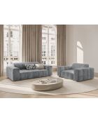 Canapé Luc en tissu structurel 2 places gris - 178x99x77 cm