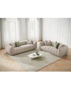 Canapé Julia en tissu structurel 2 places beige - 200x100x68 cm