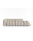 Lorella modulaire rechte bank in structuurstof 4 zitplaatsen zand - 265x85x70 cm