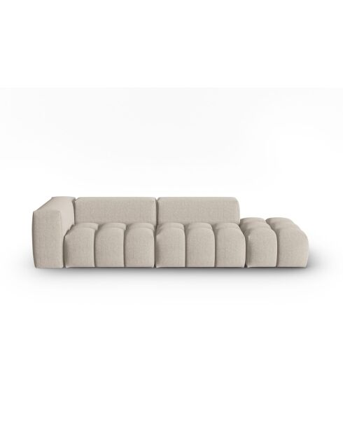 Lorella modulaire rechte bank in structuurstof 4 zitplaatsen zand - 265x85x70 cm