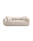 Bank Julia in beige structuurstof voor 3 personen - 225x100x68 cm