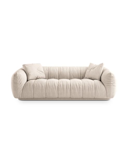 Bank Julia in beige structuurstof voor 3 personen - 225x100x68 cm