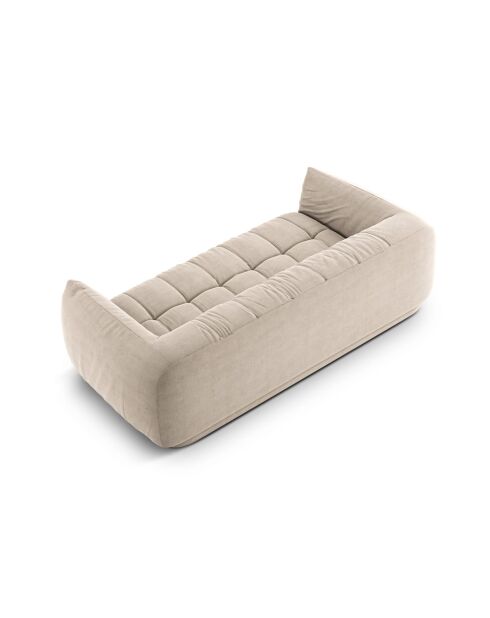 Bank Julia in beige structuurstof voor 3 personen - 225x100x68 cm