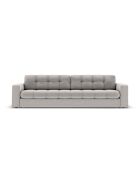 Yohan Sofa aus Strukturstoff 4 Sitze hellgrau - 227x90x72 cm