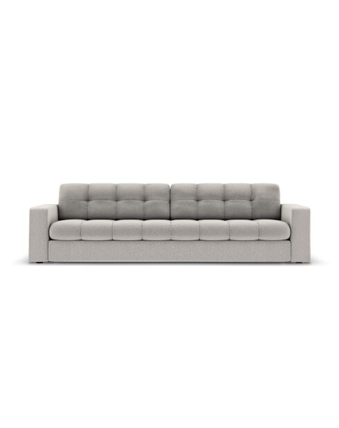 Yohan Sofa aus Strukturstoff 4 Sitze hellgrau - 227x90x72 cm