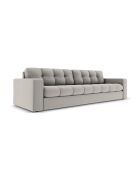Yohan Sofa aus Strukturstoff 4 Sitze hellgrau - 227x90x72 cm