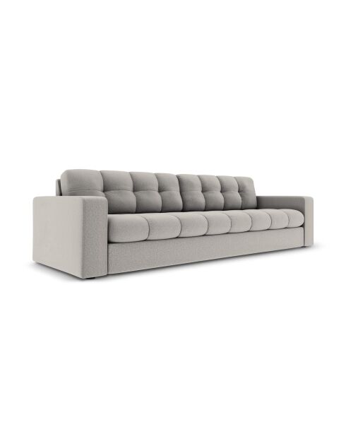 Yohan Sofa aus Strukturstoff 4 Sitze hellgrau - 227x90x72 cm