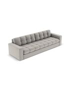 Yohan Sofa aus Strukturstoff 4 Sitze hellgrau - 227x90x72 cm
