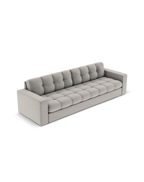 Yohan Sofa aus Strukturstoff 4 Sitze hellgrau - 227x90x72 cm